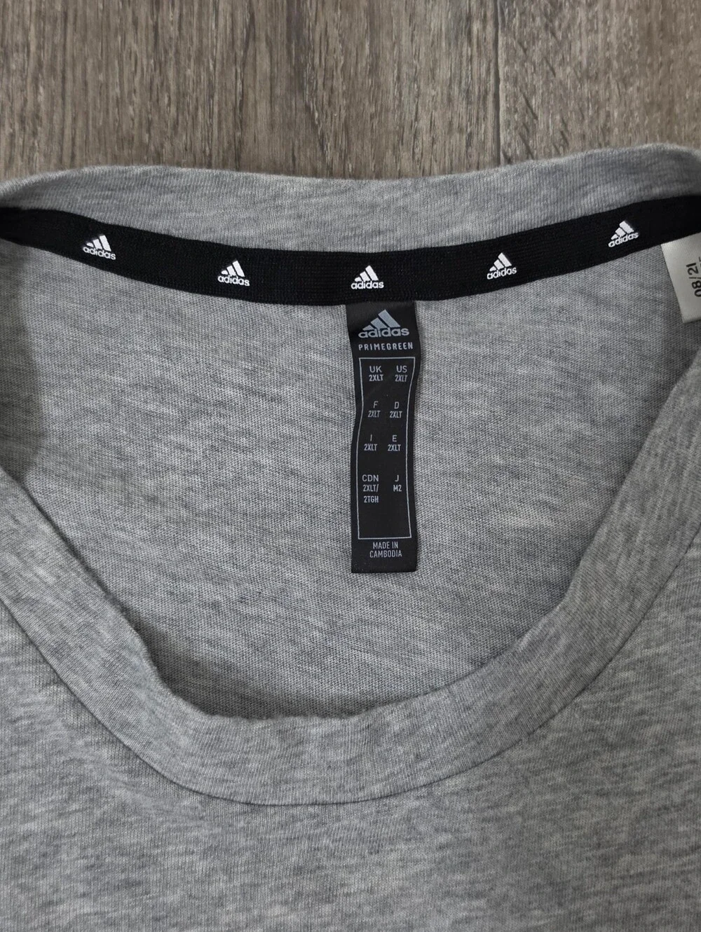 adidas Men's Aeroready Light Gray Short Sleeve Logo Tee-Size 2XLT